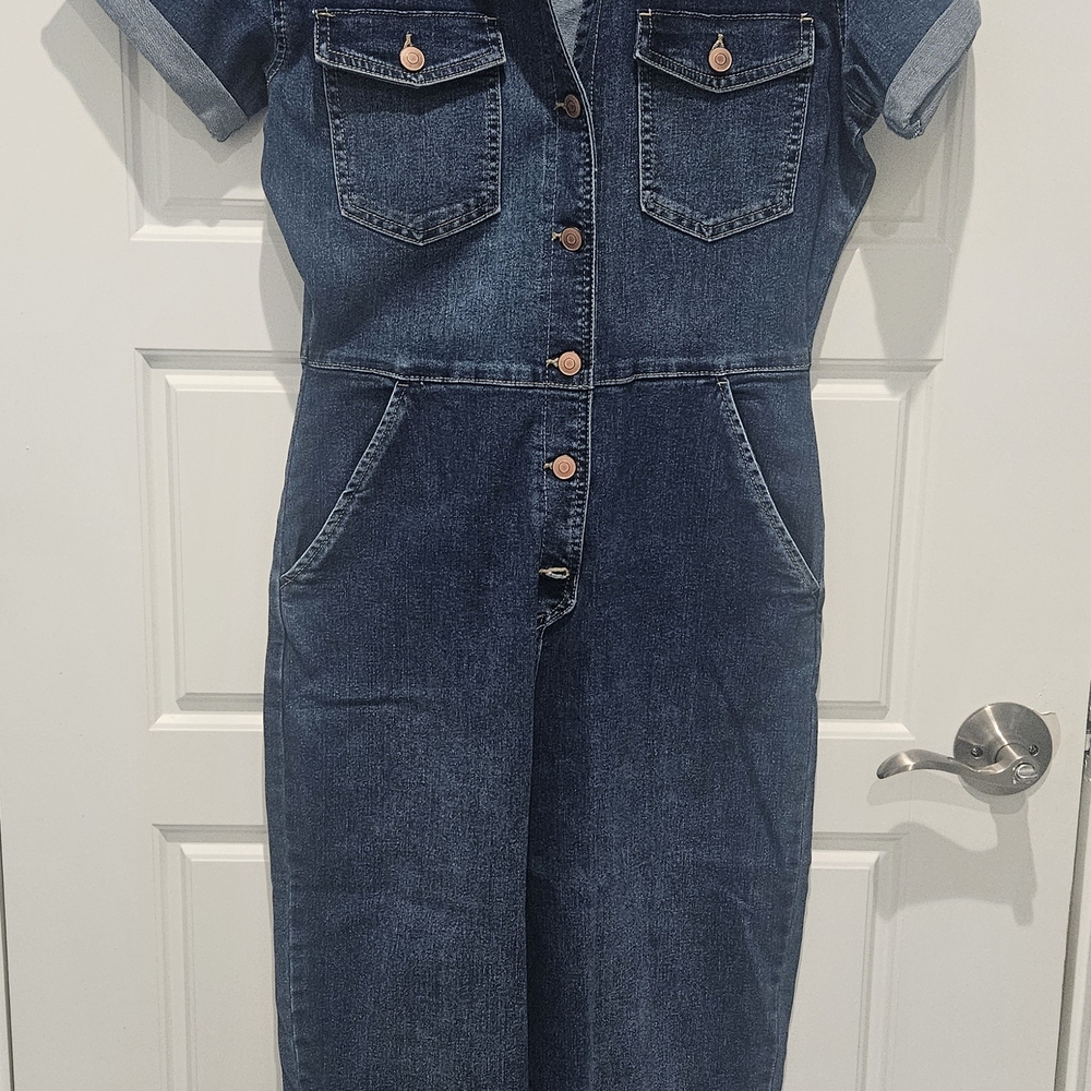 Celebrity Pink Dark Blue Denim Overalls